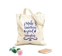 AILOONG Unbleached Canvas Tote Bag Motivation Quote Make Something Good Everyday 340g/m² thick fabric Uses as a tool bag