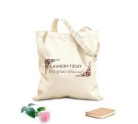 AILOONG Unbleached Canvas Tote Bag Motivation Quote Word Laundry Today Or Tomorrow Inspiring 340g/m² thick fabric Uses as a tool bag