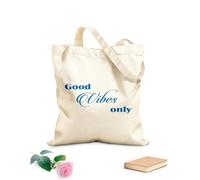 AILOONG Unbleached Canvas Tote Bag Motivation Quote Words good Only Inspiring Letters 340g/m² thick fabric Uses as a tool bag