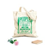 AILOONG Unbleached Canvas Tote Bag People Like To Eat Quote Kitchen Dining 340g/m² thick fabric Uses as a tool bag