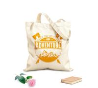 AILOONG Unbleached Canvas Tote Bag Phrase Never Stop Exploring Adventure Mountains 340g/m² thick fabric Uses as a tool bag