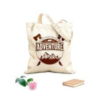 AILOONG Unbleached Canvas Tote Bag Phrase Never Stop Exploring Adventure Mountains 340g/m² thick fabric Uses as a tool bag