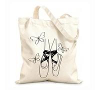 AILOONG Unbleached Canvas Tote Bag Pointe Shoes Ballerina Ballet Classical Dance Studio 12 oz thick fabric Uses as a tool bag 31x36cm Medium