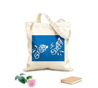 AILOONG Unbleached Canvas Tote Bag Poster with Phrase Words Step by Step 340g/m² thick fabric Uses as a tool bag