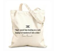 AILOONG Unbleached Canvas Tote Bag Quote Inspiration Don’t Spend Time Beating On 12 oz thick fabric Uses as a tool bag 31x36cm Medium