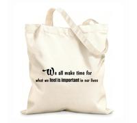 AILOONG Unbleached Canvas Tote Bag Quote Words Famous Saying Mirror Sign 12 oz thick fabric Uses as a tool bag 31x36cm Medium