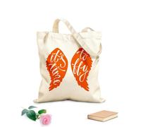 AILOONG Unbleached Canvas Tote Bag Quote Words It's Time to Fly Home 340g/m² thick fabric Uses as a tool bag