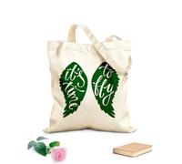AILOONG Unbleached Canvas Tote Bag Quote Words It's Time to Fly Home 340g/m² thick fabric Uses as a tool bag