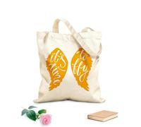 AILOONG Unbleached Canvas Tote Bag Quote Words It's Time to Fly Home 340g/m² thick fabric Uses as a tool bag