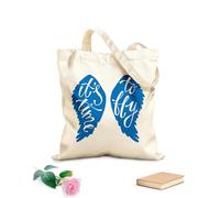 AILOONG Unbleached Canvas Tote Bag Quote Words It's Time to Fly Home 340g/m² thick fabric Uses as a tool bag