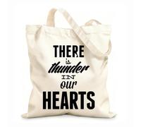 AILOONG Unbleached Canvas Tote Bag Quotes Words Inspire There is Thunder Our Hearts 12 oz thick fabric Uses as a tool bag 35x40cm Large