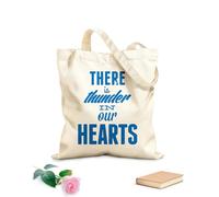 AILOONG Unbleached Canvas Tote Bag Quotes Words Inspire There is Thunder Our Hearts 340g/m² thick fabric Uses as a tool bag