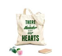 AILOONG Unbleached Canvas Tote Bag Quotes Words Inspire There is Thunder Our Hearts 340g/m² thick fabric Uses as a tool bag