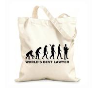 AILOONG Unbleached Canvas Tote Bag Quotes Words World Best Lawyer Office Home 12 oz thick fabric Uses as a tool bag 25x30cm Small