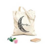 AILOONG Unbleached Canvas Tote Bag Ramadan Kareem Moon Islam Muslim Religion 12 oz thick fabric Uses as a tool bag 25x30cm Small