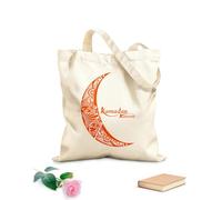 AILOONG Unbleached Canvas Tote Bag Ramadan Kareem Moon Islam Muslim Religion 340g/m² thick fabric Uses as a tool bag