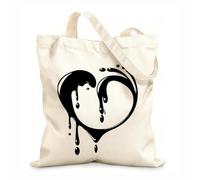AILOONG Unbleached Canvas Tote Bag Romantic Love Heart Great 12 oz thick fabric Uses as a tool bag 31x36cm Medium