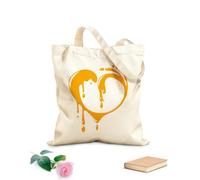 AILOONG Unbleached Canvas Tote Bag Romantic Love Heart Great 340g/m² thick fabric Uses as a tool bag