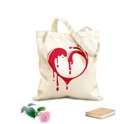 AILOONG Unbleached Canvas Tote Bag Romantic Love Heart Great 340g/m² thick fabric Uses as a tool bag