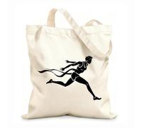 AILOONG Unbleached Canvas Tote Bag Run Jogging Running Sport Healthy Lifestyle 12 oz thick fabric Uses as a tool bag 31x36cm Medium