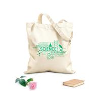 AILOONG Unbleached Canvas Tote Bag Science School Classroom Education Lab Scientist Words 340g/m² thick fabric Uses as a tool bag