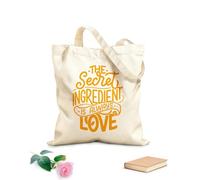 AILOONG Unbleached Canvas Tote Bag Secret Ingredient Always Love Inspiring Phrase 340g/m² thick fabric Uses as a tool bag