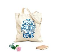 AILOONG Unbleached Canvas Tote Bag Secret Ingredient Always Love Inspiring Phrase 340g/m² thick fabric Uses as a tool bag