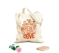 AILOONG Unbleached Canvas Tote Bag Secret Ingredient Always Love Inspiring Phrase 340g/m² thick fabric Uses as a tool bag