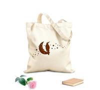 AILOONG Unbleached Canvas Tote Bag Silhouette Crow Raven Moon Crescent Stars Night 340g/m² thick fabric Uses as a tool bag