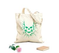 AILOONG Unbleached Canvas Tote Bag Skull Zombie Demon Scary Horror Death 340g/m² thick fabric Uses as a tool bag
