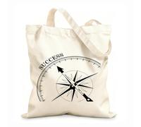 AILOONG Unbleached Canvas Tote Bag Success Office Motivation 12 oz thick fabric Uses as a tool bag 25x30cm Small