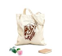 AILOONG Unbleached Canvas Tote Bag Tattoo Death Horror Skull Darkness Scythe 340g/m² thick fabric Uses as a tool bag