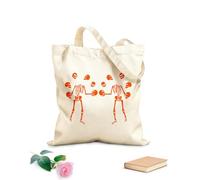 AILOONG Unbleached Canvas Tote Bag Two Silhouette Skeleton Skulls Halloween 340g/m² thick fabric Uses as a tool bag