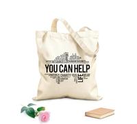AILOONG Unbleached Canvas Tote Bag Volunteer Words Cloud Church Charity Donation 12 oz thick fabric Uses as a tool bag 35x40cm Large