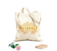 AILOONG Unbleached Canvas Tote Bag Volunteer Words Cloud Church Charity Donation 340g/m² thick fabric Uses as a tool bag