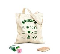 AILOONG Unbleached Canvas Tote Bag Welcome School Science Classroom Lab 340g/m² thick fabric Uses as a tool bag