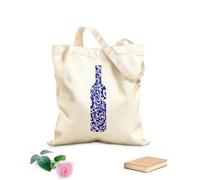 AILOONG Unbleached Canvas Tote Bag Wine Bottle Painted Ornament Alcohol Bar Restaurant 340g/m² thick fabric Uses as a tool bag