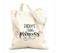 AILOONG Unbleached Canvas Tote Bag Words Daddy's Little Princess Nursery 12 oz thick fabric Uses as a tool bag 25x30cm Small