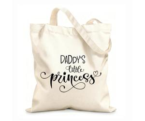 AILOONG Unbleached Canvas Tote Bag Words Daddy's Little Princess Nursery 12 oz thick fabric Uses as a tool bag 35x40cm Large