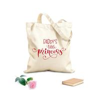 AILOONG Unbleached Canvas Tote Bag Words Daddy's Little Princess Nursery 340g/m² thick fabric Uses as a tool bag