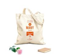 AILOONG Unbleached Canvas Tote Bag Words Listen To Many Speak To A Few Phrase 340g/m² thick fabric Uses as a tool bag