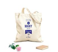 AILOONG Unbleached Canvas Tote Bag Words Listen To Many Speak To A Few Phrase 340g/m² thick fabric Uses as a tool bag