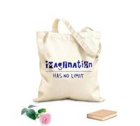 AILOONG Unbleached Canvas Tote Bag Words Quote Imagination Has No Limit 340g/m² thick fabric Uses as a tool bag