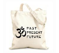 AILOONG Unbleached Canvas Tote Bag Yoga Buddha indian Om Zen Meditation Room 12 oz thick fabric Uses as a tool bag 25x30cm Small