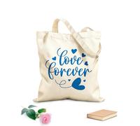 AILOONG Valentine's Day Love Typography Reinforced Bottom Canvas Bag 340g/m² thick fabric Uses as a gift bag