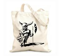AILOONG Viking Warrior Armor Knight Gladiator Cotton Canvas Shopping Bag 12 oz thick fabric Uses as a gift bag 31x36cm Medium