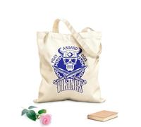 AILOONG Vikings Skull Pray Asgard Odin Swords Weapons Unbleached Canvas Tote Bag 340g/m² thick fabric Uses as a tool bag