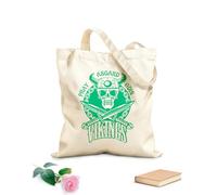 AILOONG Vikings Skull Pray Asgard Odin Swords Weapons Unbleached Canvas Tote Bag 340g/m² thick fabric Uses as a tool bag