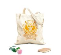 AILOONG Vikings Skull Pray Asgard Odin Swords Weapons Unbleached Canvas Tote Bag 340g/m² thick fabric Uses as a tool bag