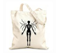 AILOONG Webbing Strap Tote Bag 12 oz thick fabric a striking silhouette of a women with an ethereal aura radiating power and energy Sketching bag 25x30cm Small